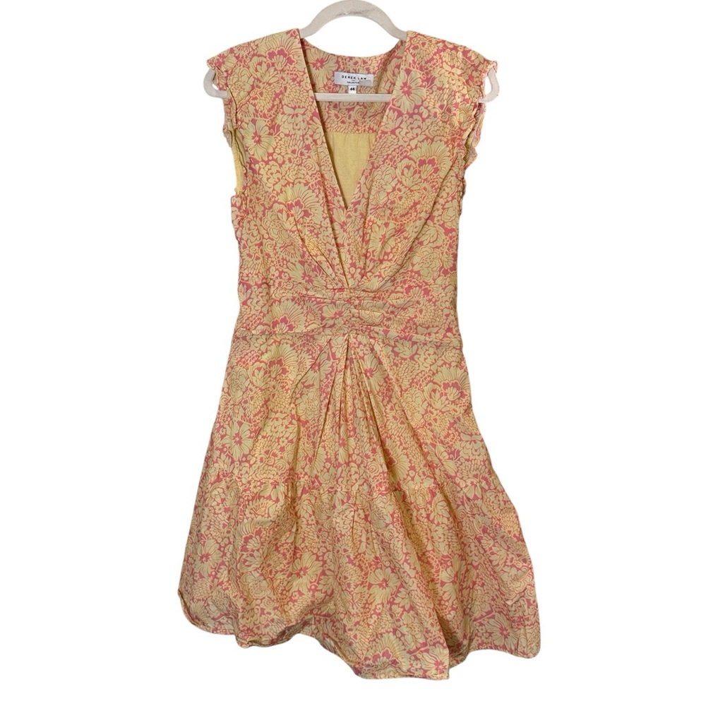 Derek Lam Collective Women’s Pink Yellow Cotton Ditzy Floral Mini Sundress
